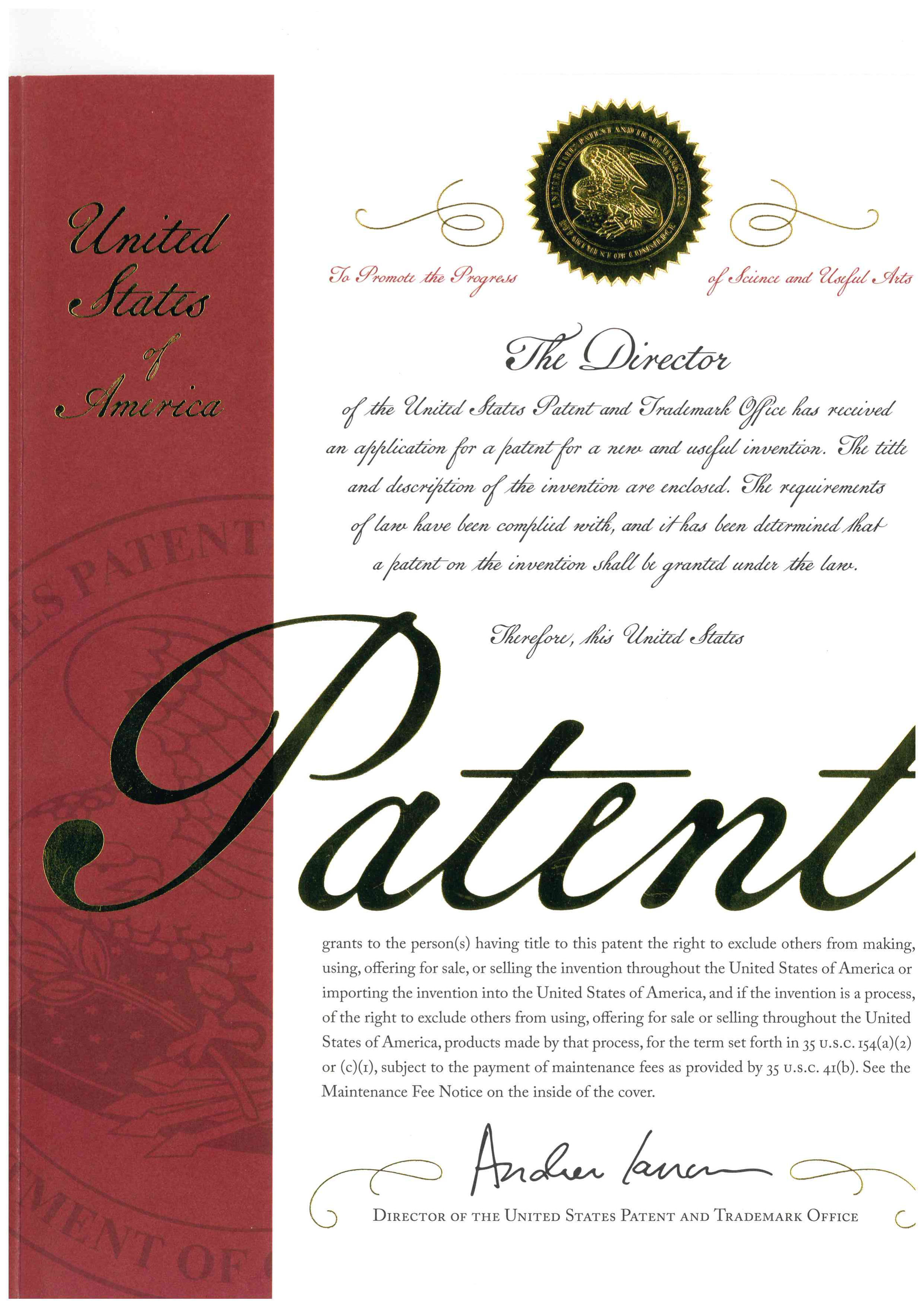 Certificate of Patent